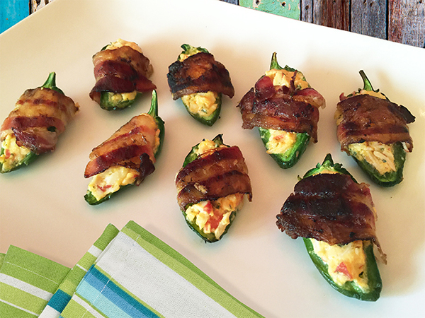 Bacon Wrapped Jalapeno Smoky Crab Poppers