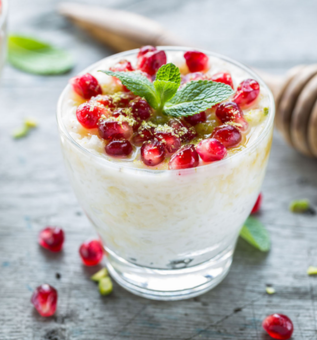 Honey and Pomegranate Rice Pudding
